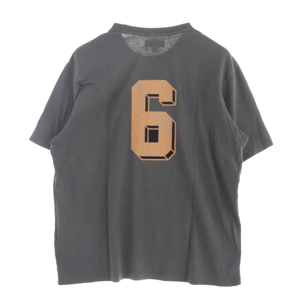 Supreme シュプリーム 25SS Flocked Washed S/S Top ロゴプリント Tシャツ 半袖カットソー グレー系 L【中古】