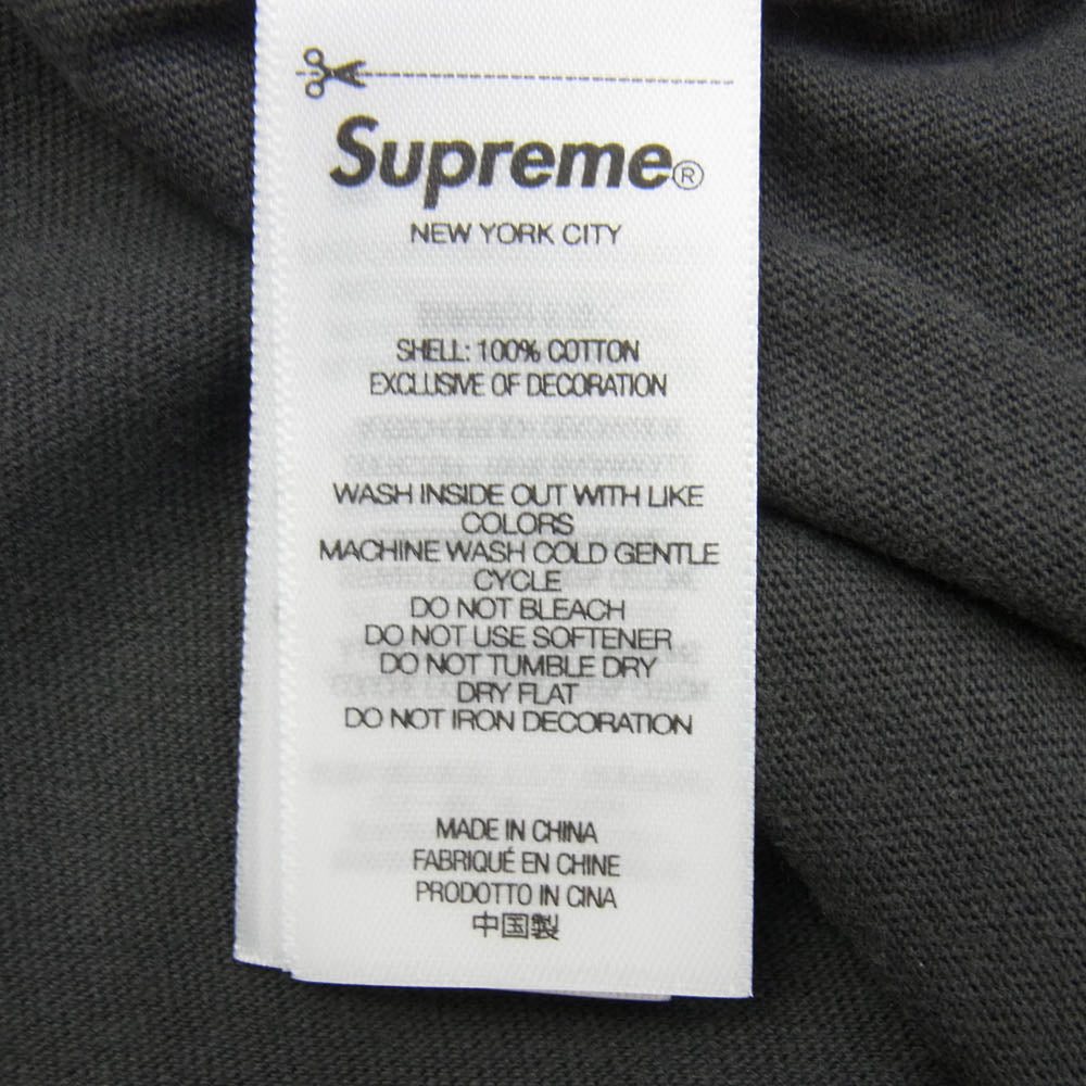 Supreme シュプリーム 25SS Flocked Washed S/S Top ロゴプリント Tシャツ 半袖カットソー グレー系 L【中古】