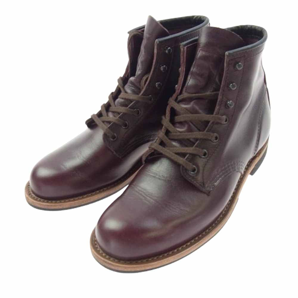 RED WING レッドウィング 9419 BECKMAN ベックマン レースアップ レザ― ブーツ ブラックチェリー エンジ系 7D【美品】【中古】