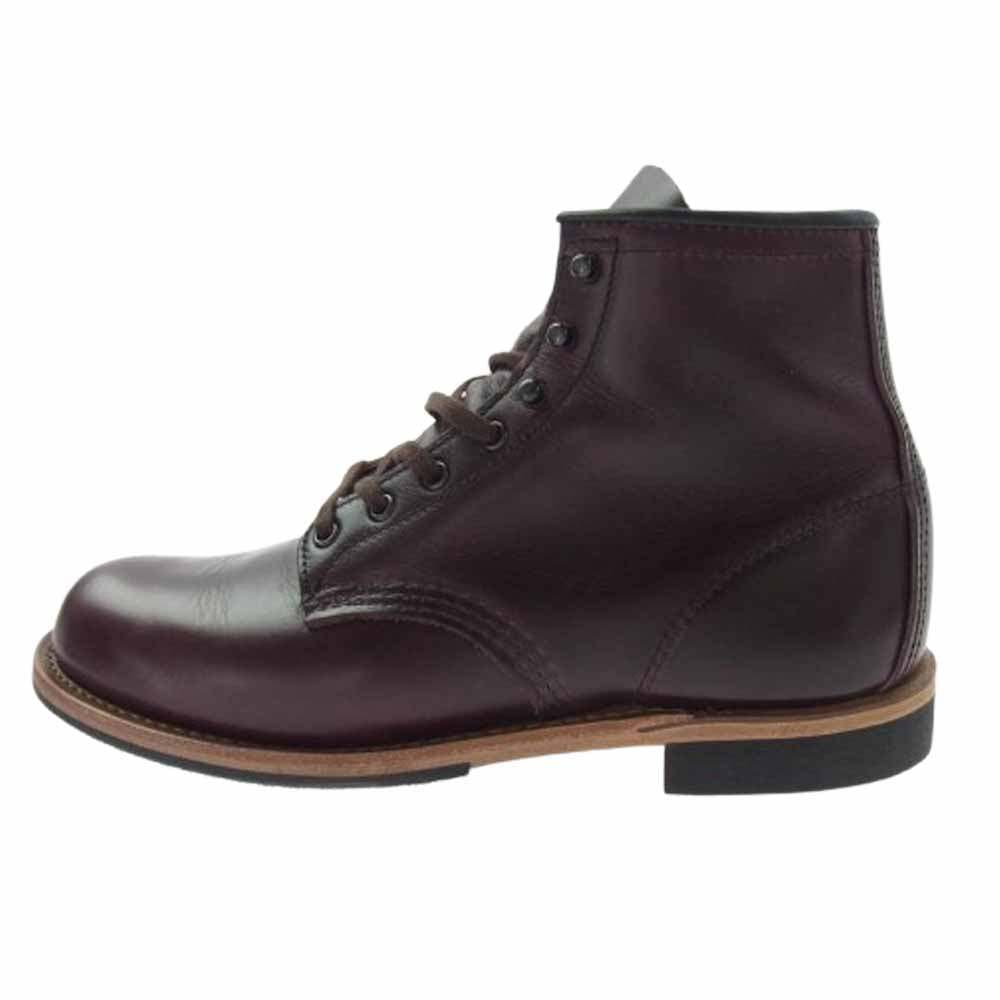 RED WING レッドウィング 9419 BECKMAN ベックマン レースアップ レザ― ブーツ ブラックチェリー エンジ系 7D【美品】【中古】