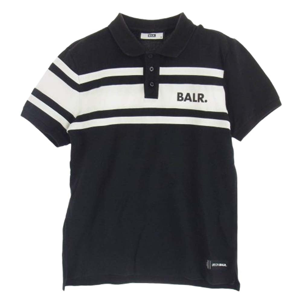 ボーラー ボーダー ブランド ロゴ 半袖 ポロシャツ ブラック系 M【中古】