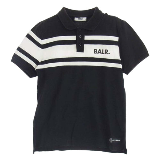 ボーラー ボーダー ブランド ロゴ 半袖 ポロシャツ ブラック系 M【中古】