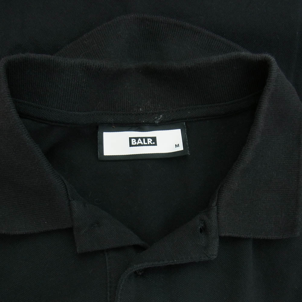 ボーラー ワンポイント ブランド メタル ロゴ 半袖 ポロシャツ ブラック系 M【中古】