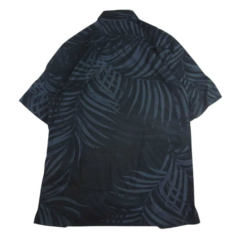 theory セオリー ボタニカル柄 ストレッチコットン 半袖シャツ グレー系 M【中古】