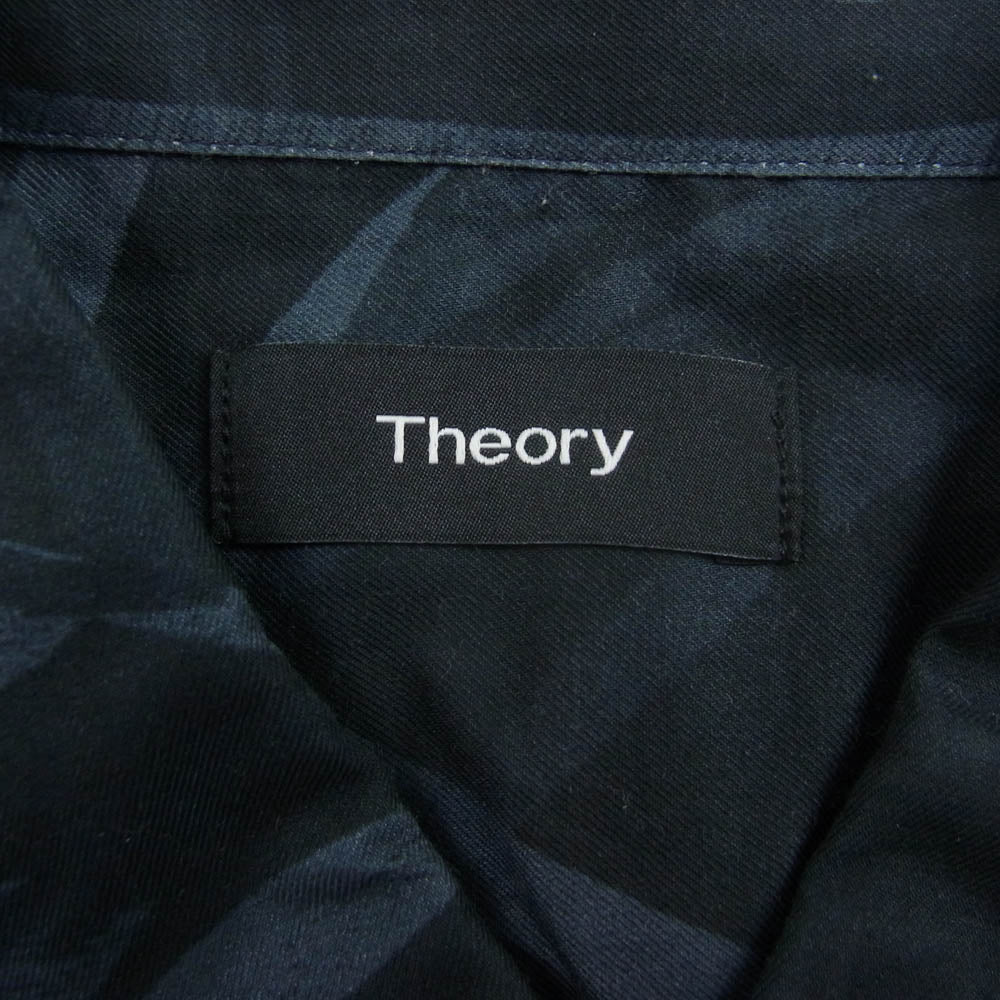 theory セオリー ボタニカル柄 ストレッチコットン 半袖シャツ グレー系 M【中古】