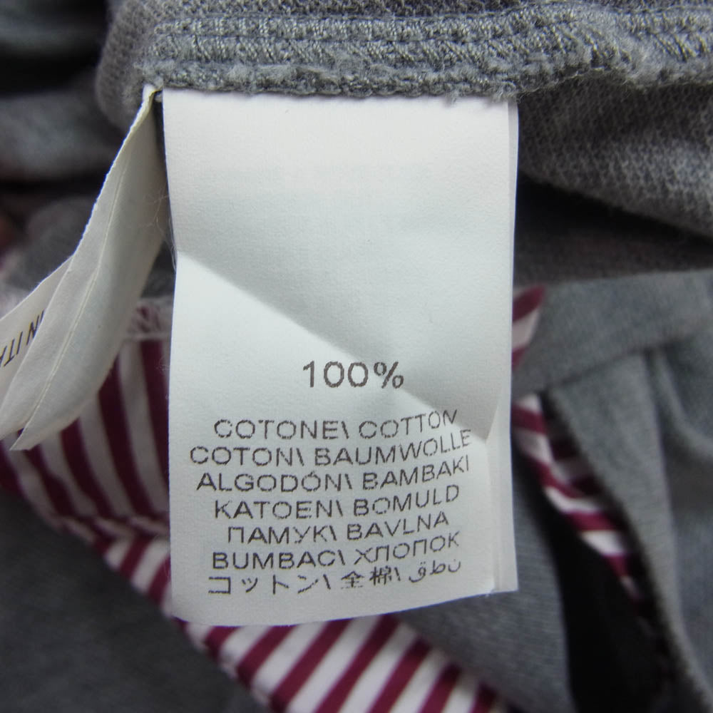 BRUNELLO CUCINELLI レイヤード ストライプ柄 半袖シャツ グレー系 M【中古】