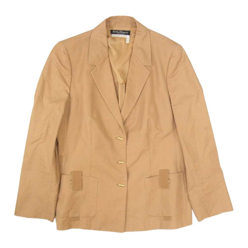 Salvatore Ferragamo サルヴァトーレフェラガモ コットン テーラードジャケット ブラウン系 48【中古】
