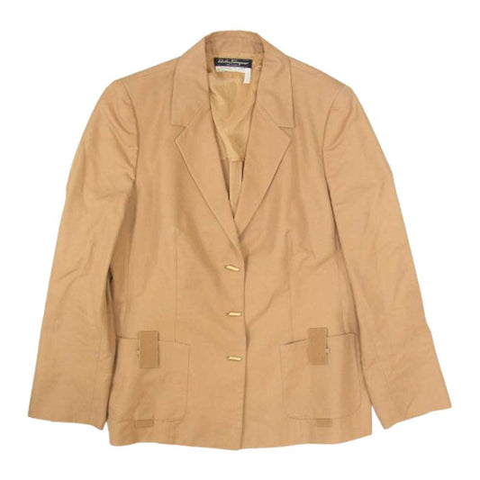 Salvatore Ferragamo サルヴァトーレフェラガモ コットン テーラードジャケット ブラウン系 48【中古】