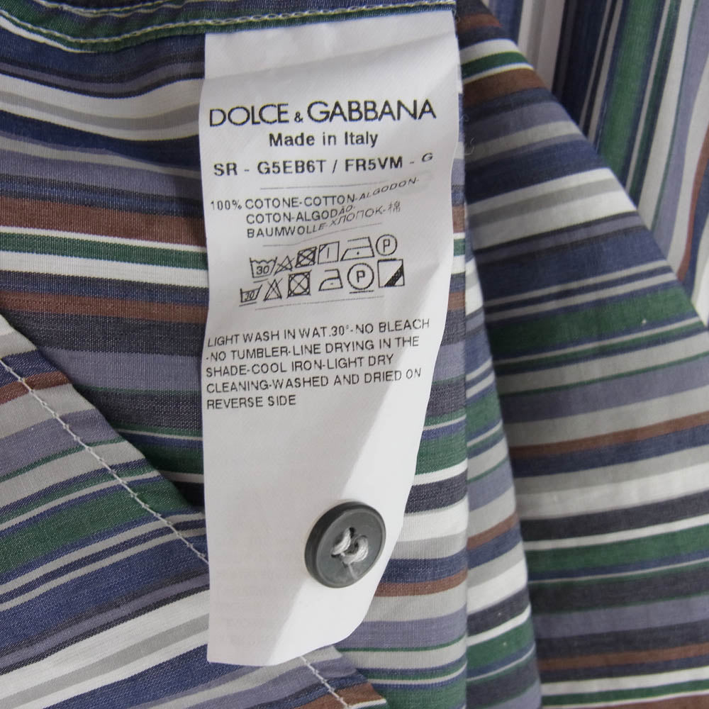DOLCE&GABBANA ドルチェアンドガッバーナ G5EB6T FR5VM GOLD ストライプ 長袖シャツ マルチカラー系【中古】