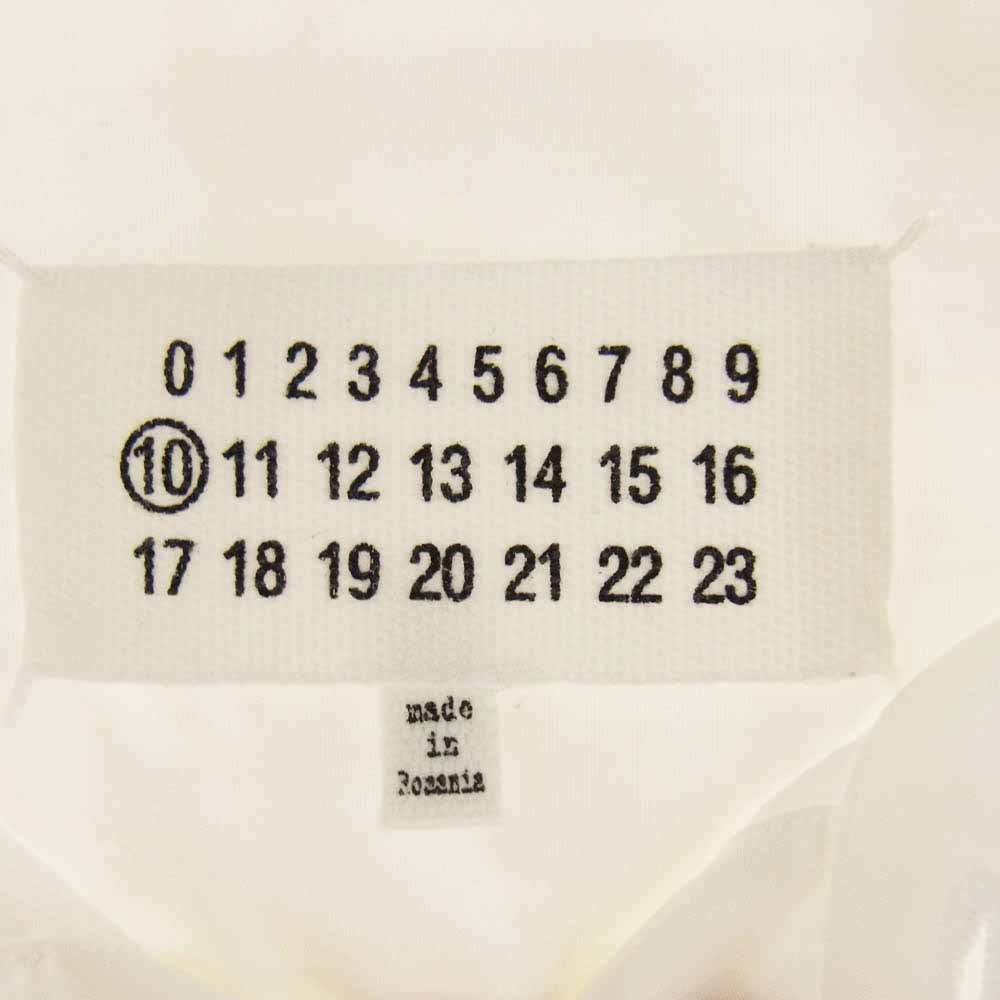 MAISON MARGIELA メゾンマルジェラ 19AW S50DL0400 S43001 10ライン ポケット ストライプ切替 長袖 シャツ ホワイト系 41【中古】