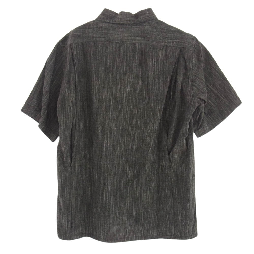JIL SANDER ジルサンダー JSMP741730 MP330200 イタリア製 リネン 比翼 半袖 シャツ ブラック系 40【中古】
