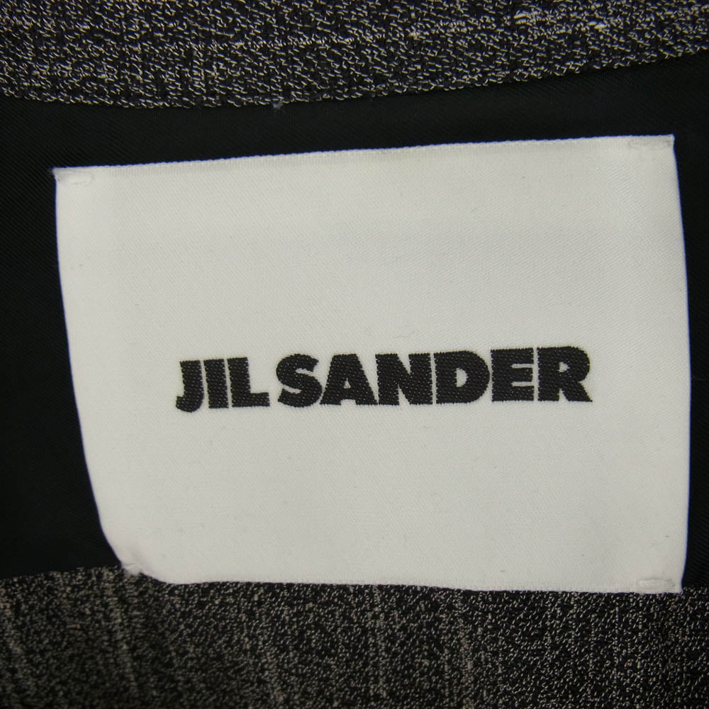 JIL SANDER ジルサンダー JSMP741730 MP330200 イタリア製 リネン 比翼 半袖 シャツ ブラック系 40【中古】