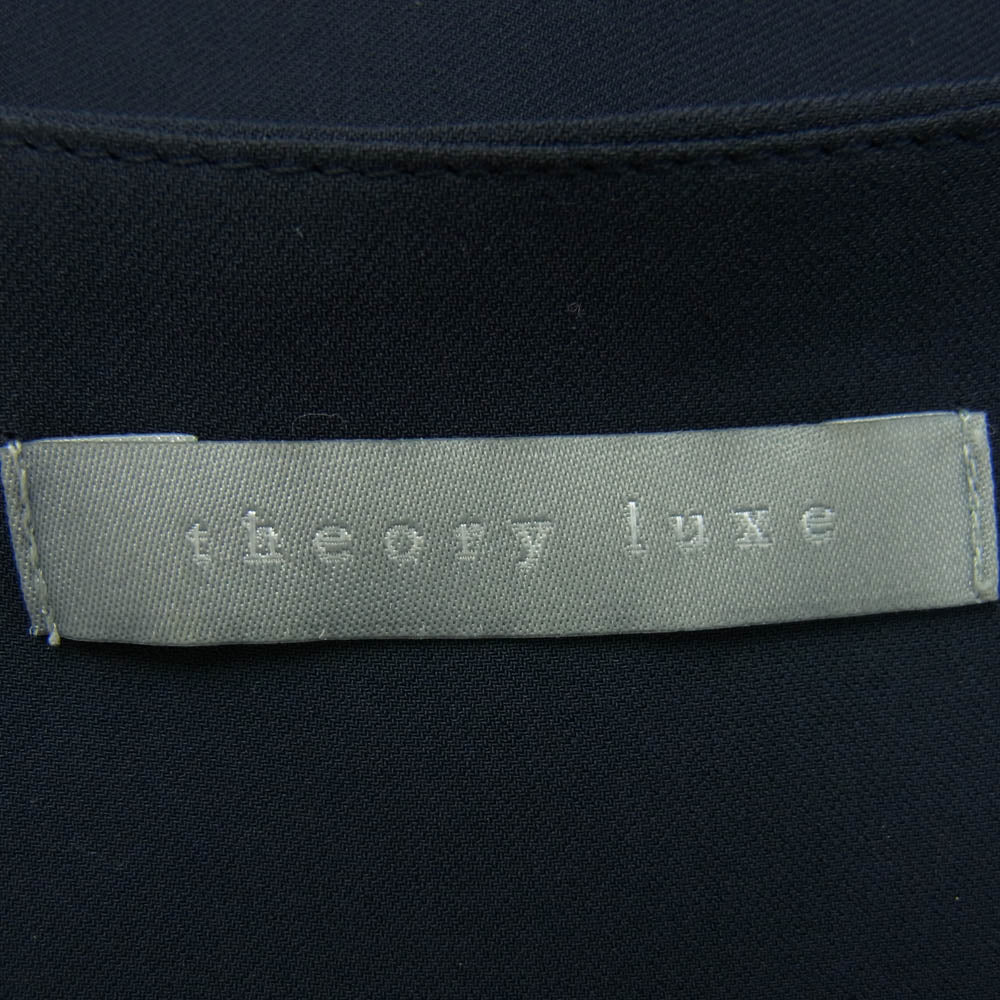 theory セオリー 03-5308232 Vネック レイヤード ブラウス 長袖 ダークネイビー系 40【中古】
