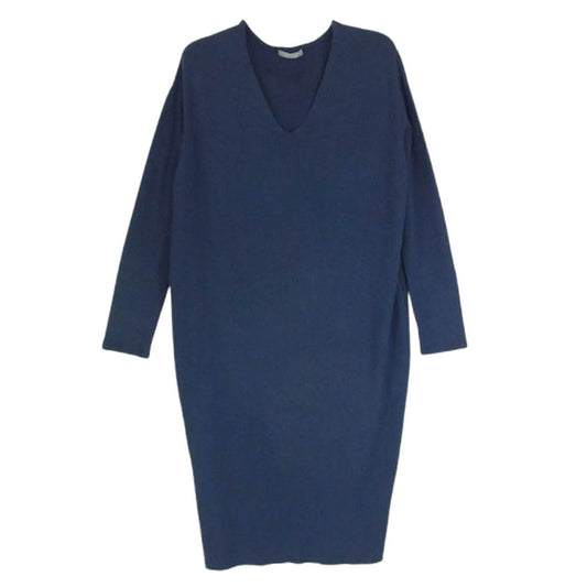 theory セオリー 03-6105742 luxe リュクス 03-6105742 Vネック ニット ワンピース ネイビー系 38【中古】