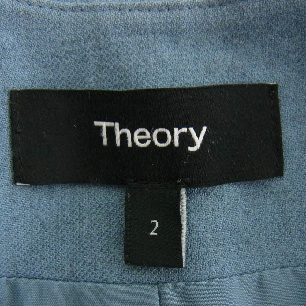 theory セオリー 10-1304115-855-702 ウール ノーカラー ジャケット テーパード パンツ セットアップ ブルー系 2【中古】
