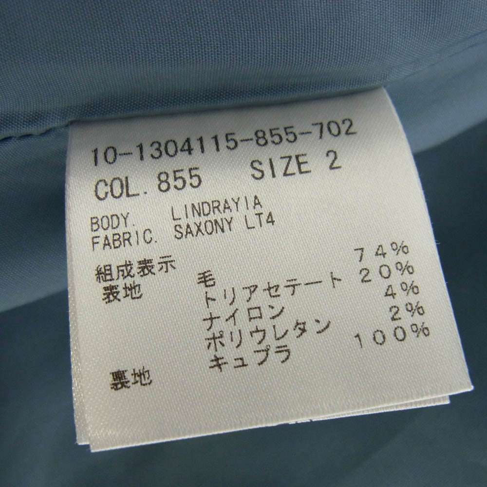 theory セオリー 10-1304115-855-702 ウール ノーカラー ジャケット テーパード パンツ セットアップ ブルー系 2【中古】