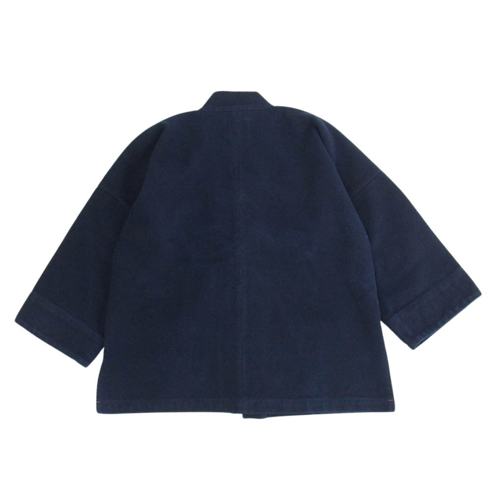 モルテマニ Heavy weight Hanten Jacket Sashiko Indigo Dye Col 刺子 藍染め 半纏 ジャケット ダークネイビー系 L【新古品】【未使用】【中古】