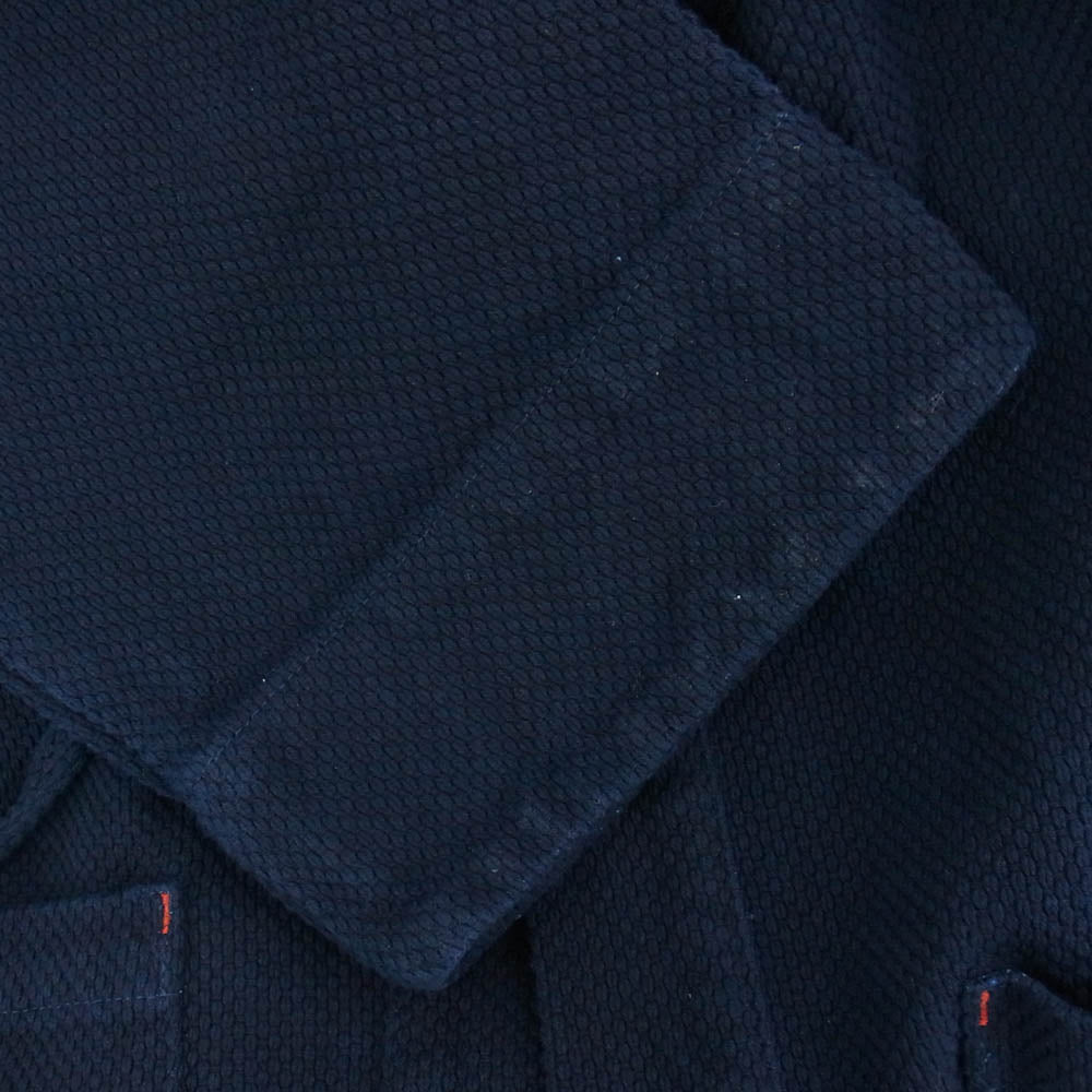 モルテマニ Heavy weight Hanten Jacket Sashiko Indigo Dye Col 刺子 藍染め 半纏 ジャケット ダークネイビー系 L【新古品】【未使用】【中古】