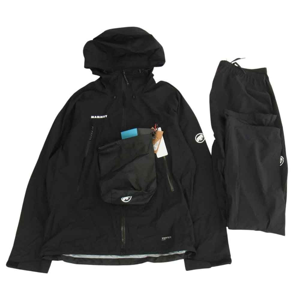 Mammut マムート 1010-31350 Masao Light Rain-Suit AF マサオ ライト レインスーツ ナイロンジャケット ナイロンパンツ ブラック系 XL【新古品】【未使用】【中古】