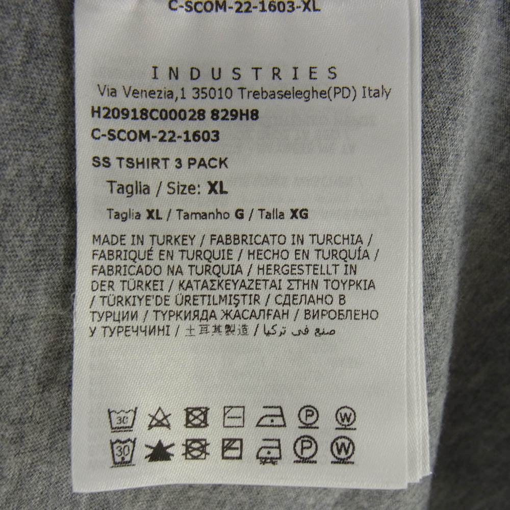 MONCLER モンクレール H20918C00028 829H8 モンクレールジャパンタグ SS TSHIRT 3 PACK ロゴワッペン Tシャツ 半袖 グレー系 XL【中古】
