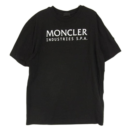 MONCLER モンクレール J20918C00014 89A17 モンクレールジャパンタグ フロントロゴプリント Tシャツ 半袖 ブラック系 XL【中古】