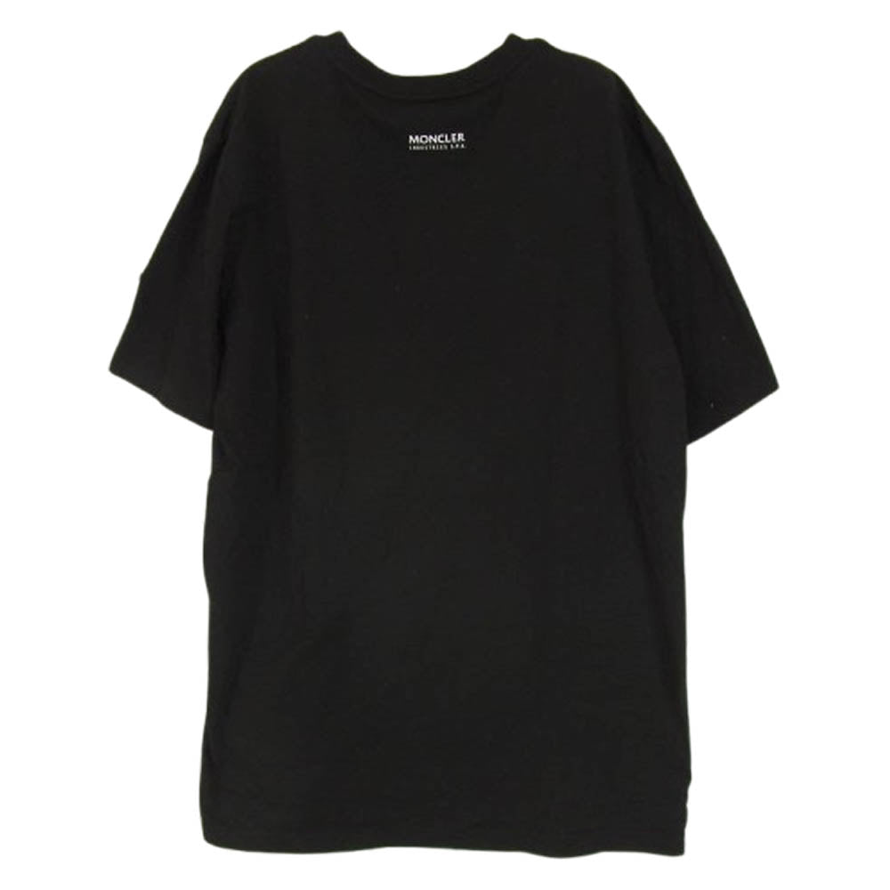 MONCLER モンクレール J20918C00014 89A17 モンクレールジャパンタグ フロントロゴプリント Tシャツ 半袖 ブラック系 XL【中古】