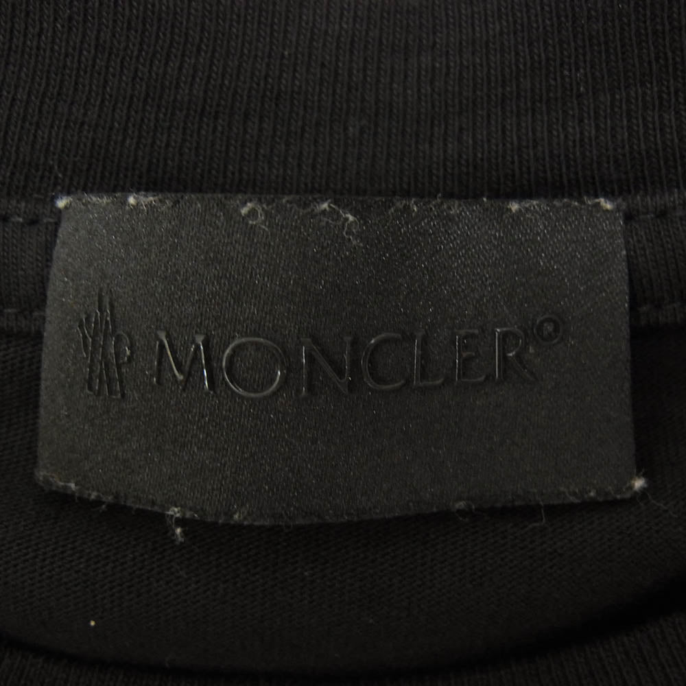 MONCLER モンクレール J20918C00014 89A17 モンクレールジャパンタグ フロントロゴプリント Tシャツ 半袖 ブラック系 XL【中古】