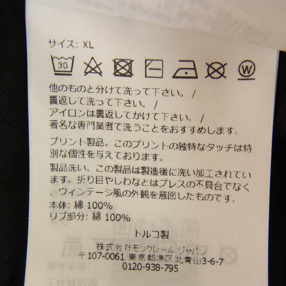 MONCLER モンクレール J20918C00014 89A17 モンクレールジャパンタグ フロントロゴプリント Tシャツ 半袖 ブラック系 XL【中古】