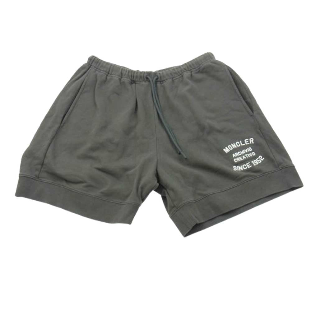 MONCLER モンクレール I10918H00019 M2327 モンクレールジャパンタグ ロゴ刺繍 スウェット ハーフパンツ ショーツ グレー系 L【中古】