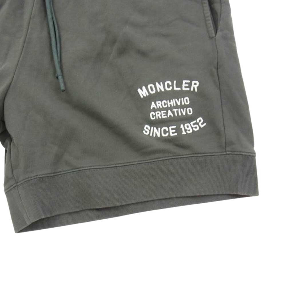 MONCLER モンクレール I10918H00019 M2327 モンクレールジャパンタグ ロゴ刺繍 スウェット ハーフパンツ ショーツ グレー系 L【中古】