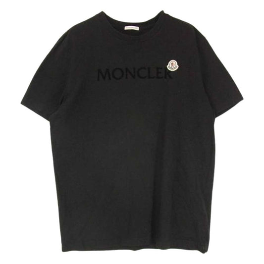 MONCLER モンクレール I10918C00064 8390T モンクレールジャパンタグ ベロアロゴ ワッペン付 Tシャツ 半袖 ブラック系 XL【中古】