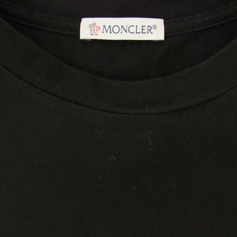 MONCLER モンクレール I10918C00064 8390T モンクレールジャパンタグ ベロアロゴ ワッペン付 Tシャツ 半袖 ブラック系 XL【中古】