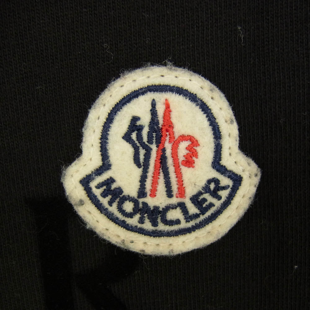 MONCLER モンクレール I10918C00064 8390T モンクレールジャパンタグ ベロアロゴ ワッペン付 Tシャツ 半袖 ブラック系 XL【中古】