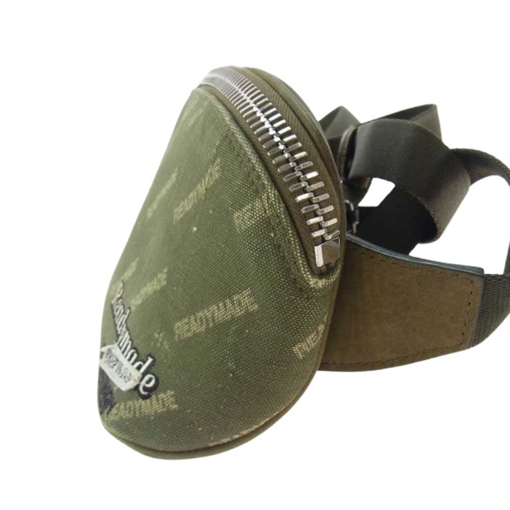 READY MADE レディメイド 18AW WAIST BAG ロゴプリント ウエストバッグ カーキ系【中古】