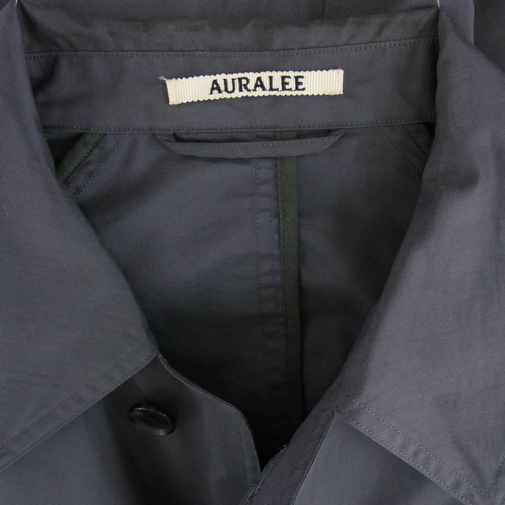 AURALEE オーラリー 19SS A95C01PW LIGHT FINX POLYESTER SOUTIEN COLLAR COAT ライト フィンクス ポリエステル ステンカラー コート グレー系 4【中古】