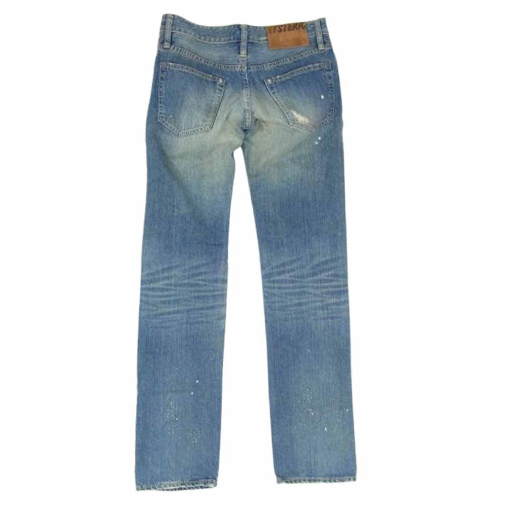 HYSTERIC GLAMOUR ヒステリックグラマー 2AP-6192 ペイント ダメージ加工 デニムパンツ インディゴブルー系 XS【中古】