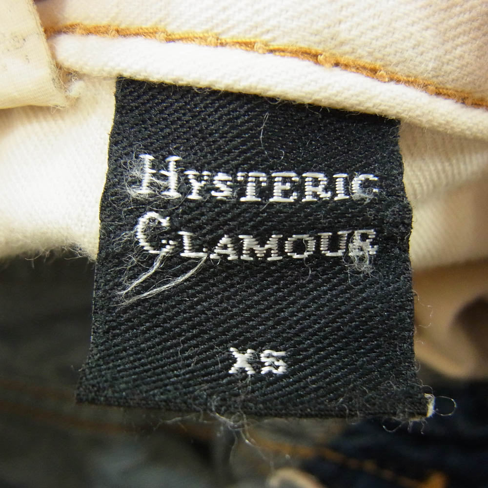 HYSTERIC GLAMOUR ヒステリックグラマー 2AP-6192 ペイント ダメージ加工 デニムパンツ インディゴブルー系 XS【中古】