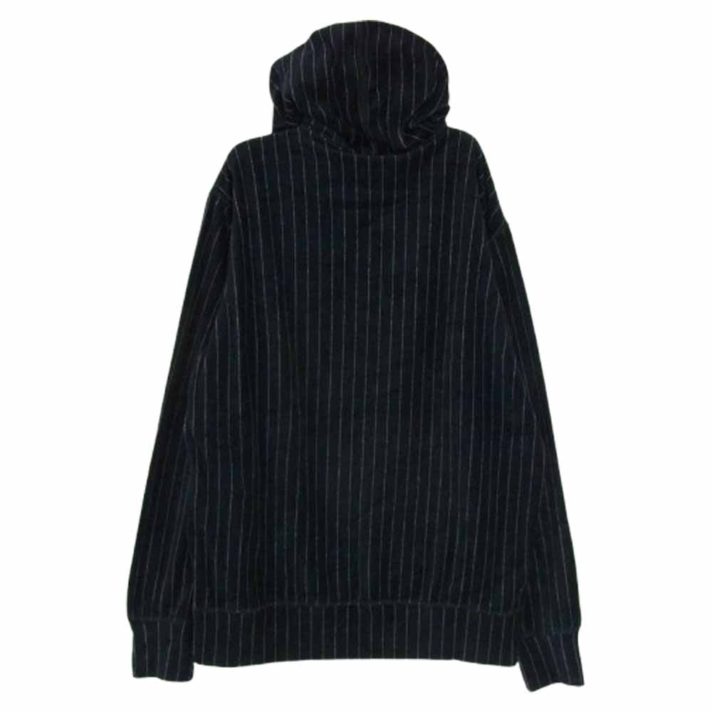 JUNYA WATANABE COMME des GARCONS MAN ジュンヤワタナベコムデギャルソンマン 17AW AD2017 WT-T029 ベロア ストライプ プルオーバー パーカー フーディ ネイビー系 S【中古】