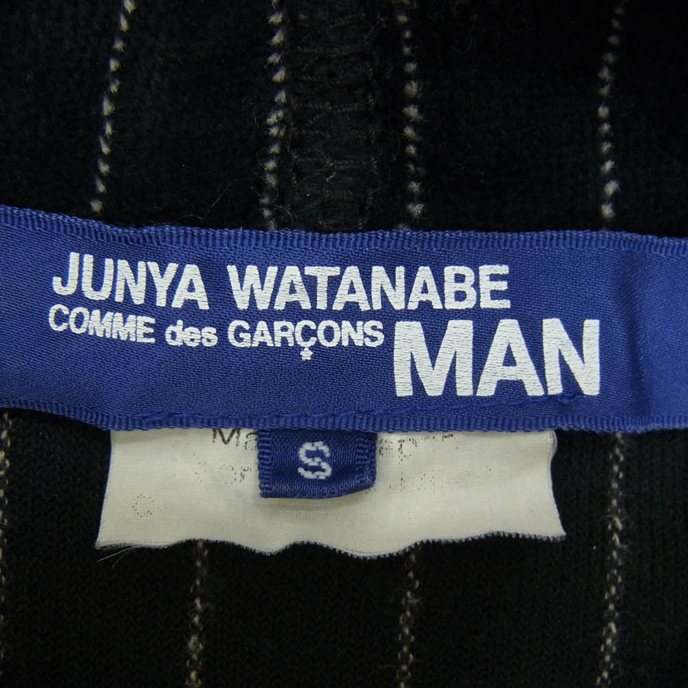 JUNYA WATANABE COMME des GARCONS MAN ジュンヤワタナベコムデギャルソンマン 17AW AD2017 WT-T029 ベロア ストライプ プルオーバー パーカー フーディ ネイビー系 S【中古】