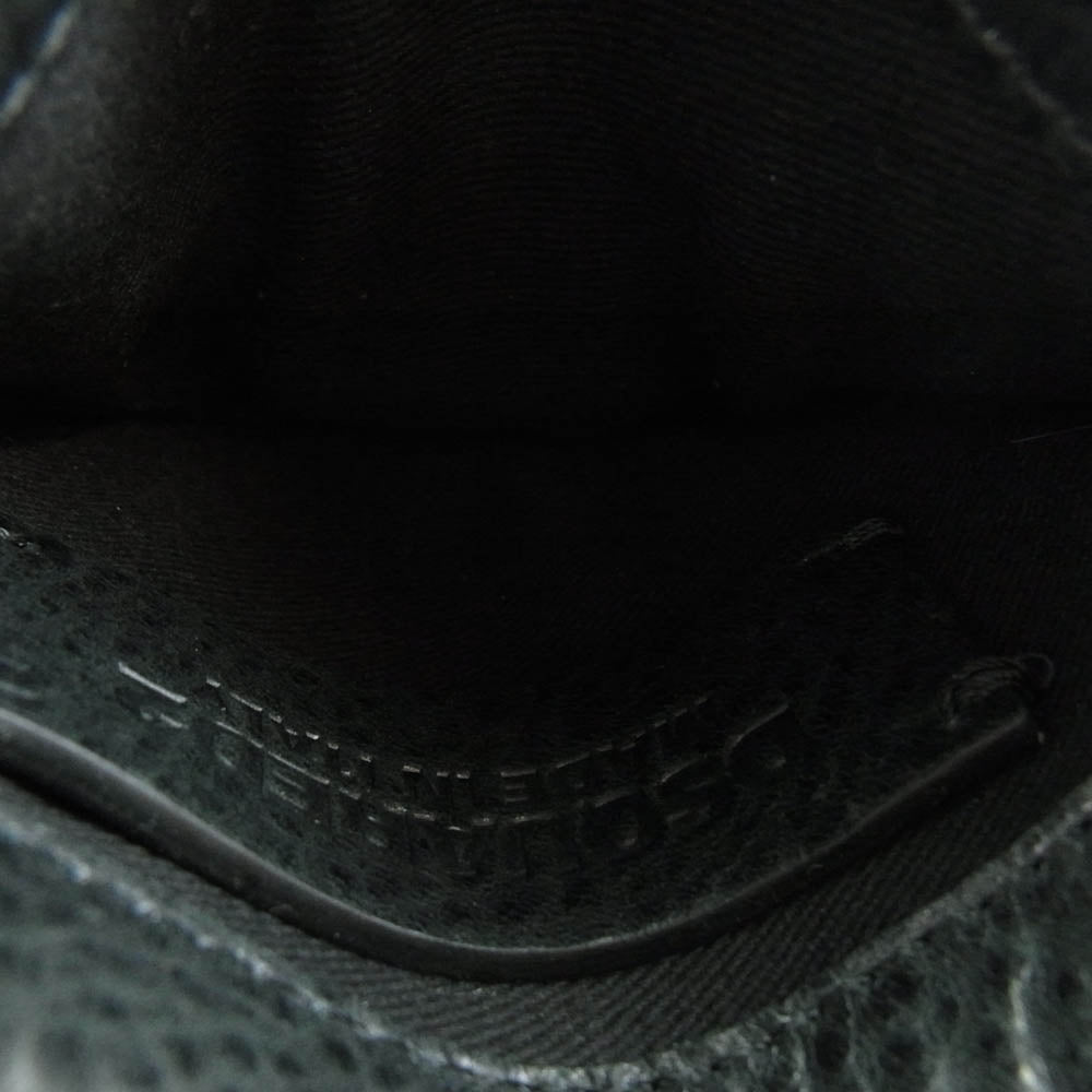 DSQUARED2 ディースクエアード NECK POUCH クロコ型押し フリンジ スタッズ ショルダー ポーチ バッグ ブラック系【中古】
