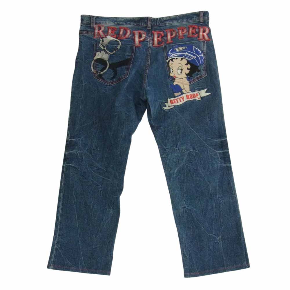 レッドペッパー RJ2090 BETTY BOOP ベティブープ 刺繍 デニムパンツ インディゴブルー系 36【中古】