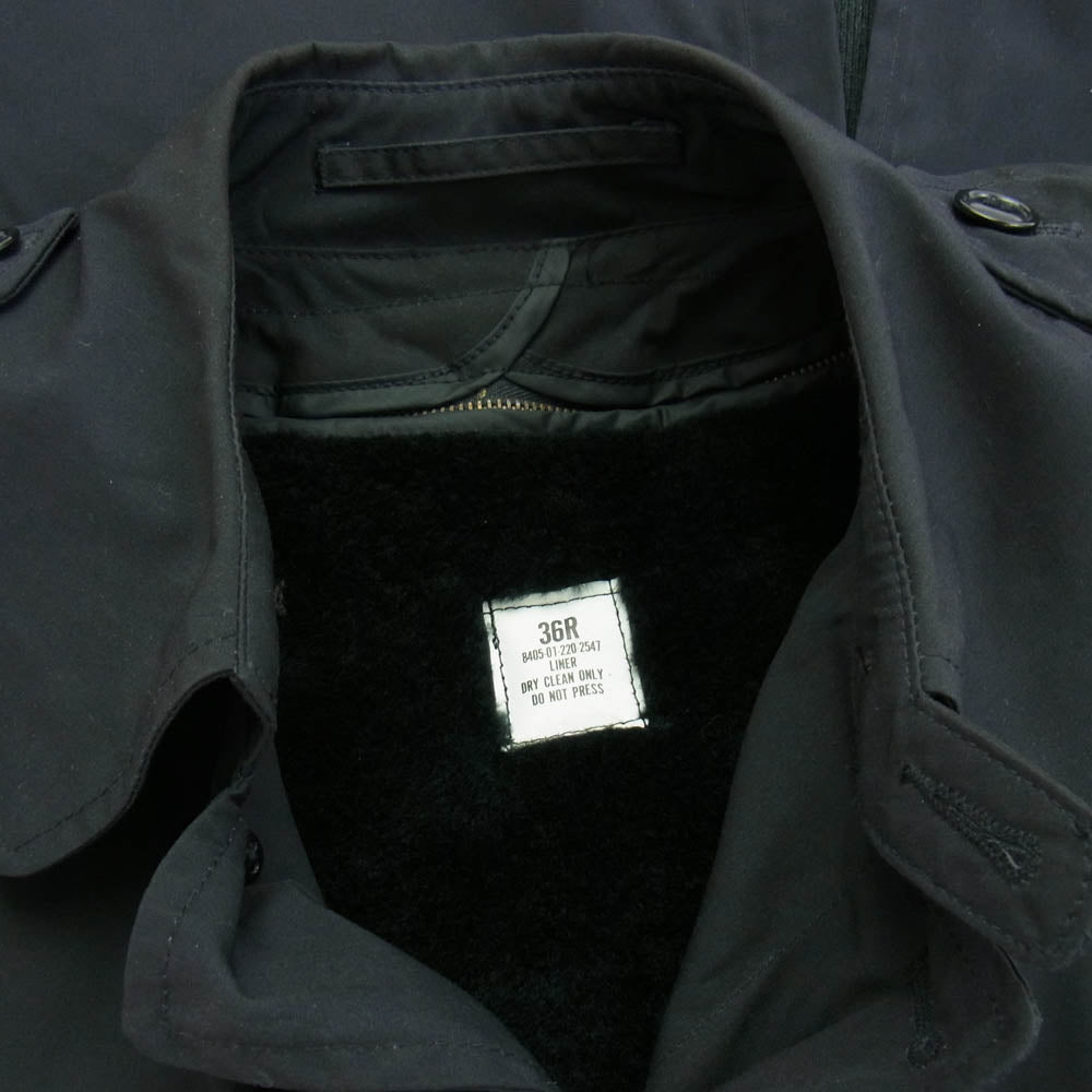ミリタリー DLA100-87-C-0365 US.NAVY 80s USN 米海軍 All Weather Coat フリースライナー付き オールウェザー コート ブラック系 36R【中古】