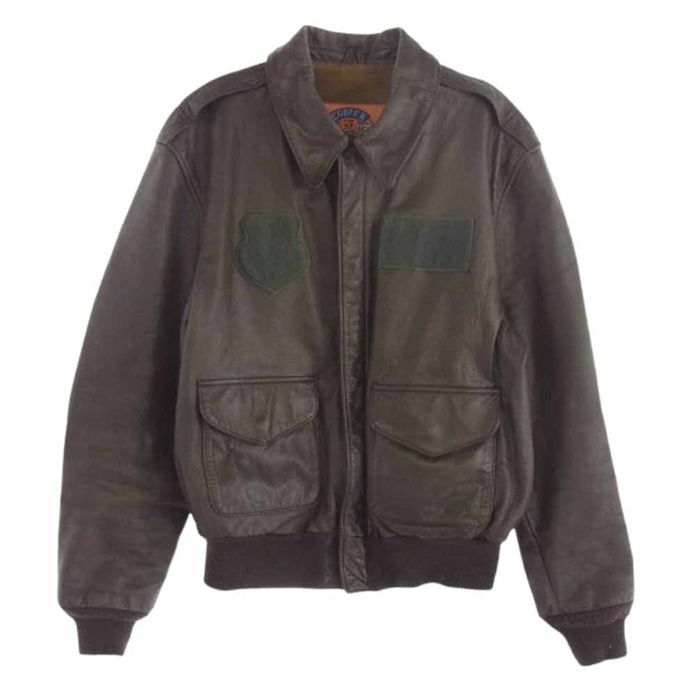 クーパー 80s～90s A-2 レザー フライトジャケット ブラウン系 40R【中古】