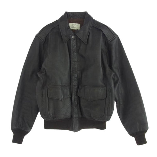 ユーエス エアフォース 8415-01-258-6403 90s A-2 フライト レザー ジャケット ブラウン系 40【中古】