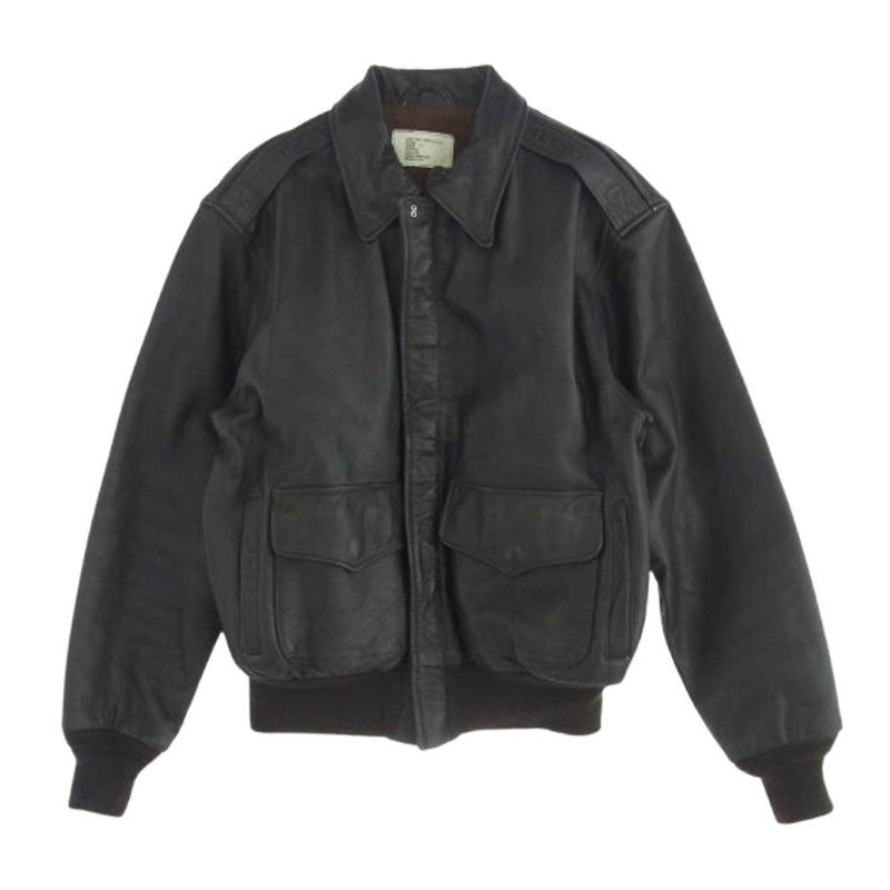 ユーエス エアフォース 8415-01-258-6403 90s A-2 フライト レザー ジャケット ブラウン系 40【中古】