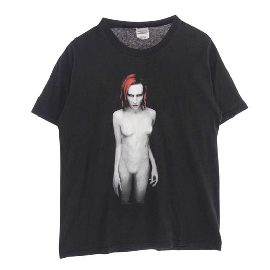 ヴィンテージ 90's Marilyn Manson マリリンマンソン MECHANICAL ANIMALS メカニカル・アニマルズ プリント Tシャツ 半袖 ブラック系 L【中古】