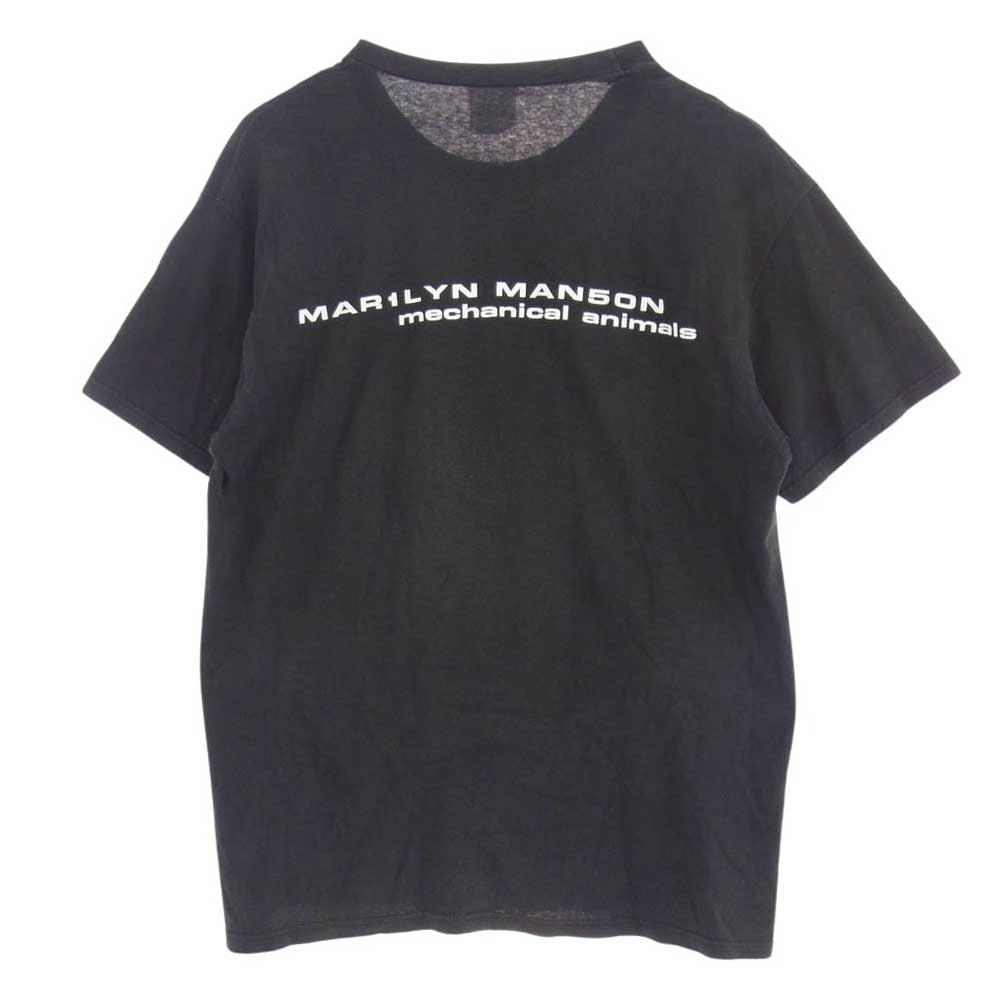 ヴィンテージ 90's Marilyn Manson マリリンマンソン MECHANICAL ANIMALS メカニカル・アニマルズ プリント Tシャツ 半袖 ブラック系 L【中古】