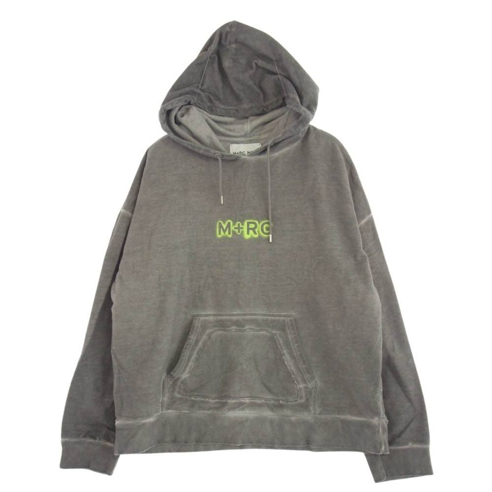 M＋RC NOIR マルシェノア STENCIL POPOVER HOODY ステンシルポップオーバーフーディ パーカー グレー系 L【中古】