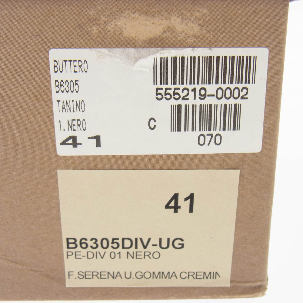 BUTTERO ブッテロ 555219-0002 TANINO タニーノ レザー ローカット スニーカー ブラック系 41【中古】