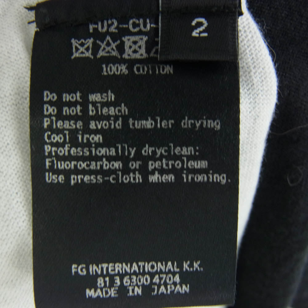 FUMITO GANRYU フミトガンリュウ FU2-CU-01 SEAMLESS SQUARE T-SHIRT シームレス 変形 ポンチョ  Tシャツ カットソー ブラック系 ホワイト系 2【中古】